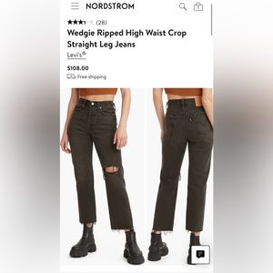 Levi’s Wedgie Ripped High Waist Crop Straight Leg Jeans